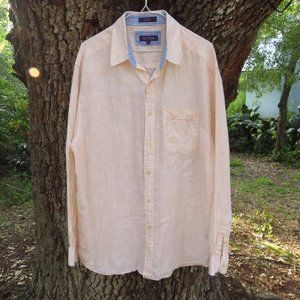 Alan Flusser Large 100% Linen Mens long sleeved Shirt